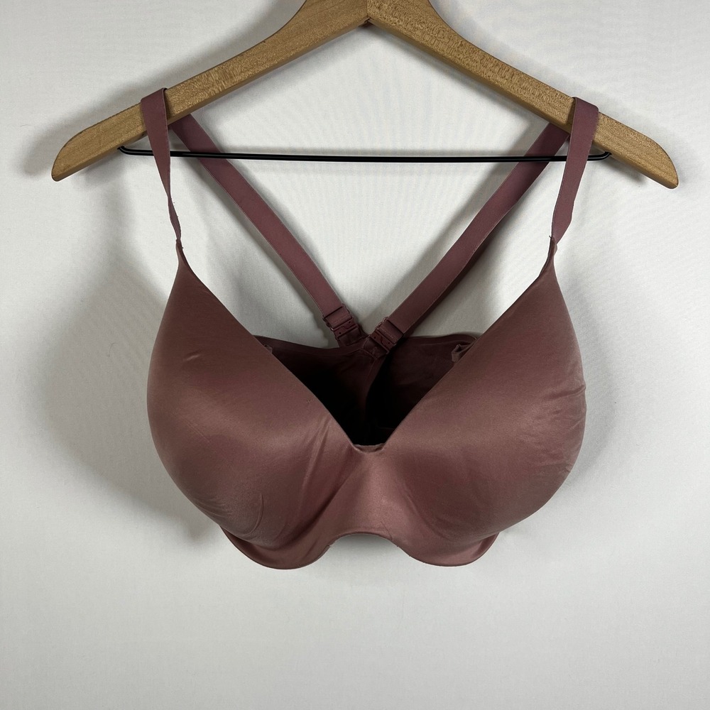 Victoria's Secret Dream Angels Semi-Demi Bra 38DDD Mauve Pink Lined Strappy‎